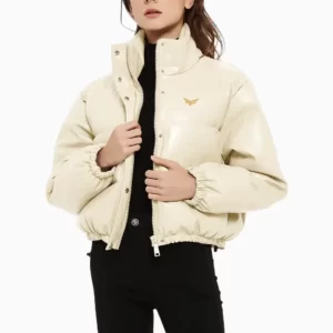Cream Leather Puffer Jacket (3)