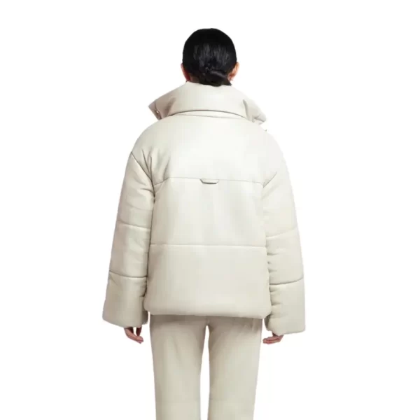 Cream Leather Puffer Jacket (3)