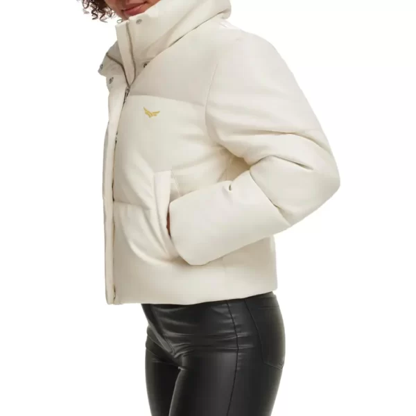 Cream Leather Puffer Jacket (4)