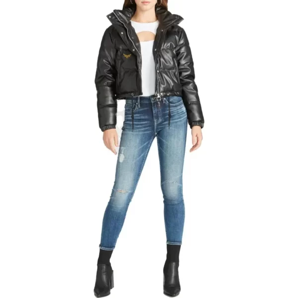 Cropped Leather Puffer Jacket (2)