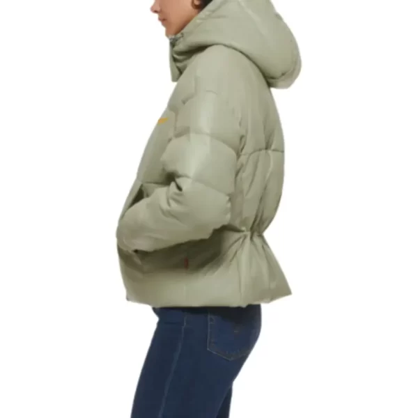Green Leather Puffer Jacket (2)