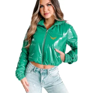 Green Leather Puffer Jacket (4)
