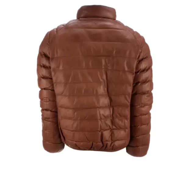 Elevate Your Wardrobe: Men's Leather Puffer Jacket with Free Shipping
