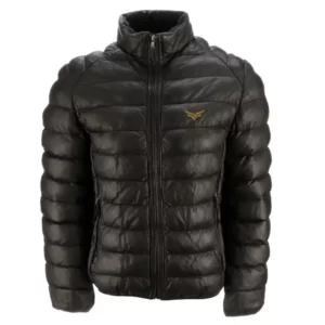 Men's Leather Puffer Jacket (2)