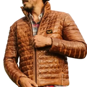 Men's Leather Puffer Jacket (2)