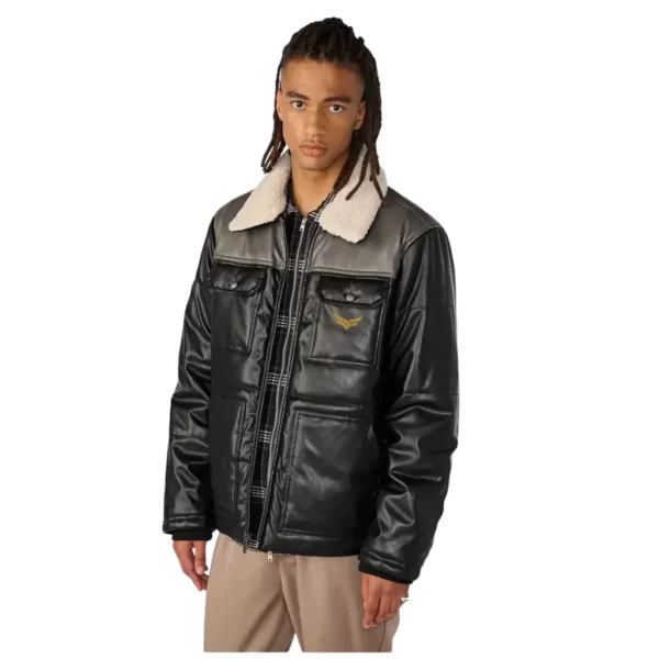 Men's Leather Puffer Jacket (3)