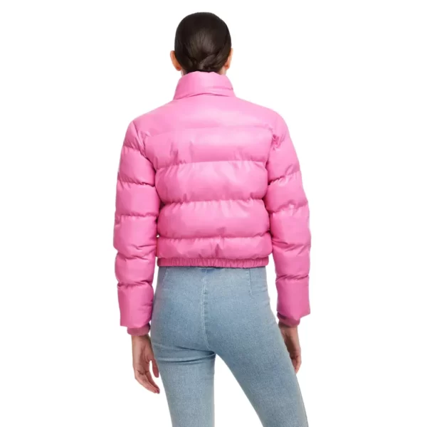 Pink Leather Puffer Jackets (3)