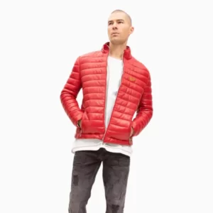 Red Leather Puffer Jacket (1)