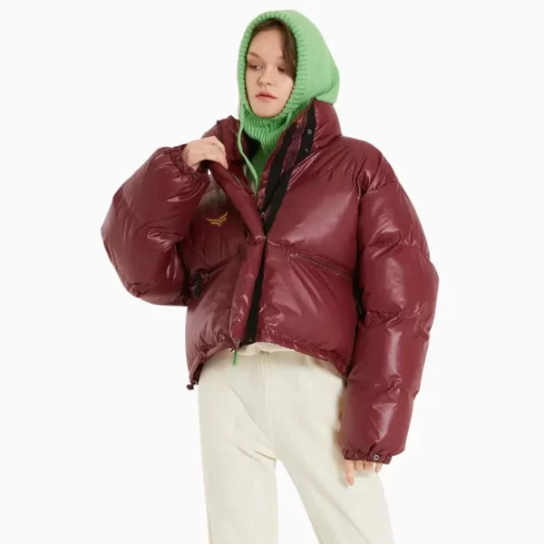 Red Leather Puffer Jacket (3)