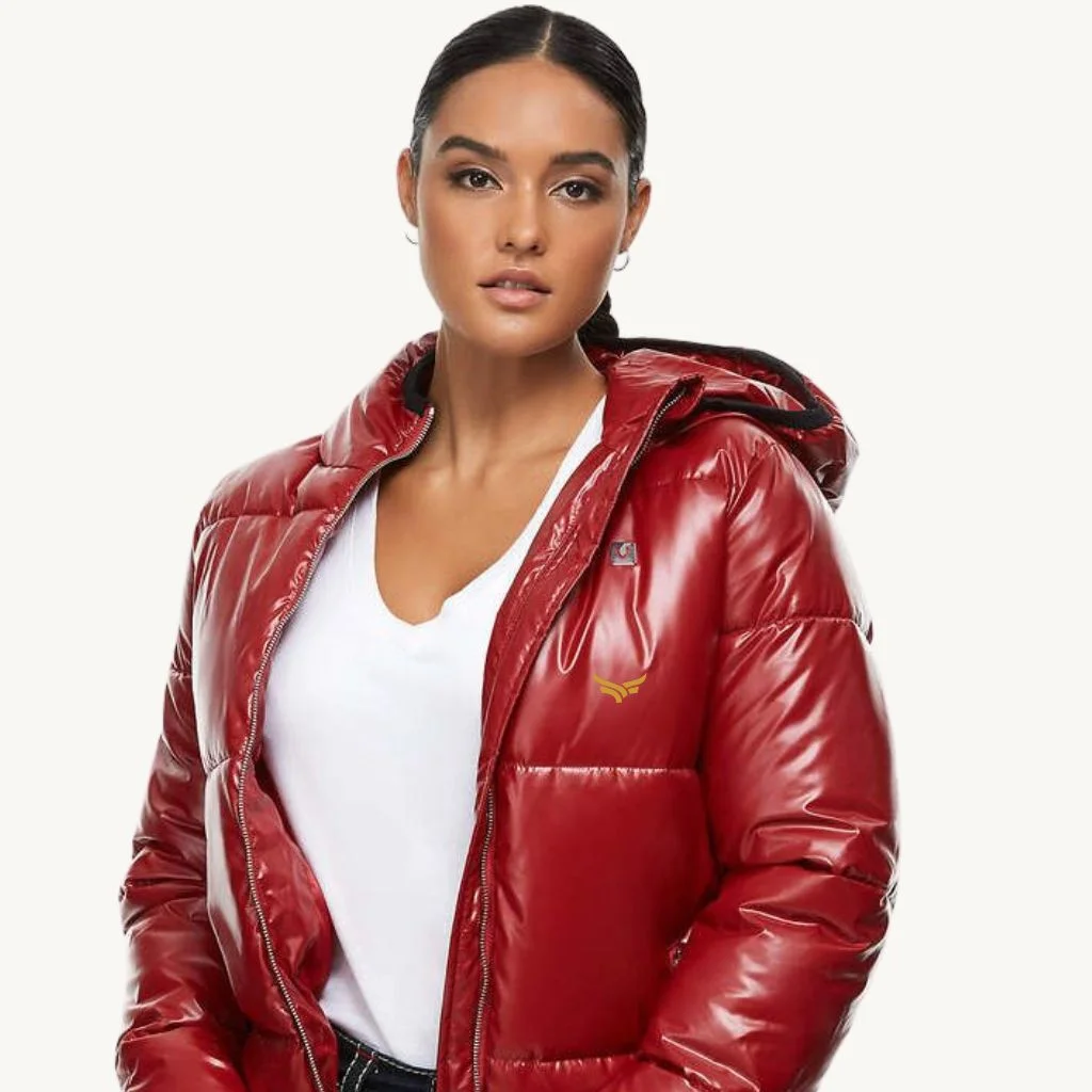 Red Leather Puffer Jackets