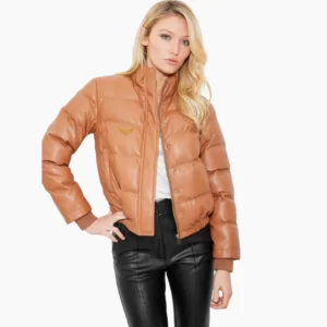 Vegan Leather Puffer Jacket
