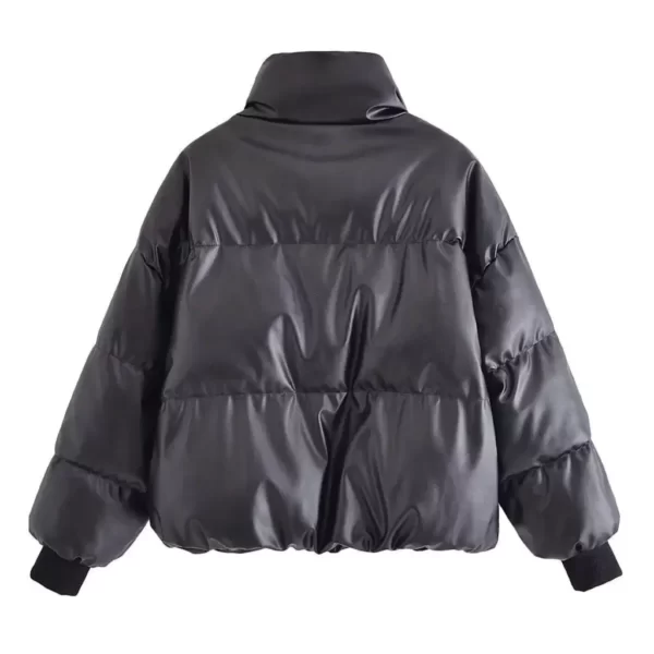Womens Leather Puffer Jacket (5)