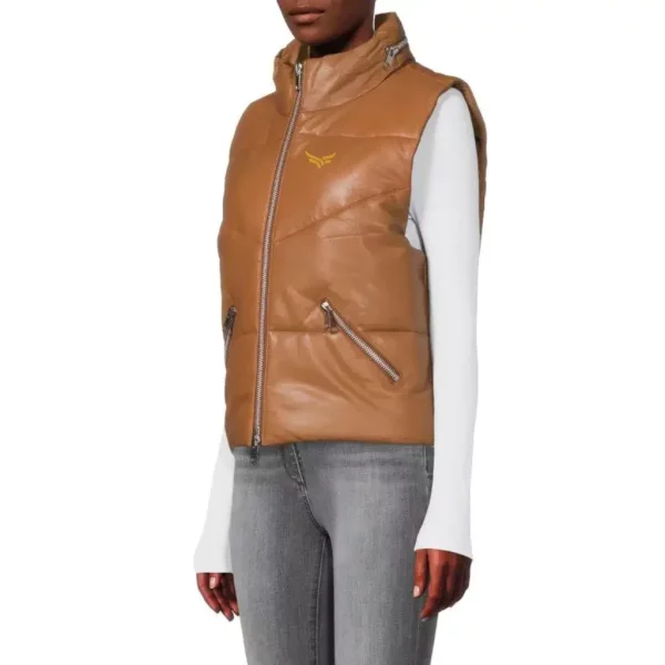 Leather Puffer Vest Varsity Jacket (1)