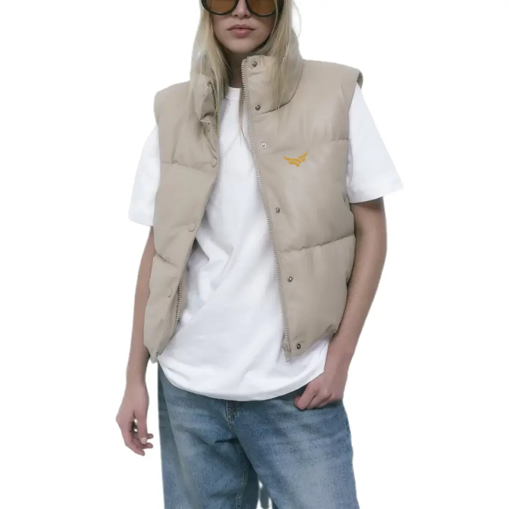 Leather Puffer Vest Varsity Jacket (2)