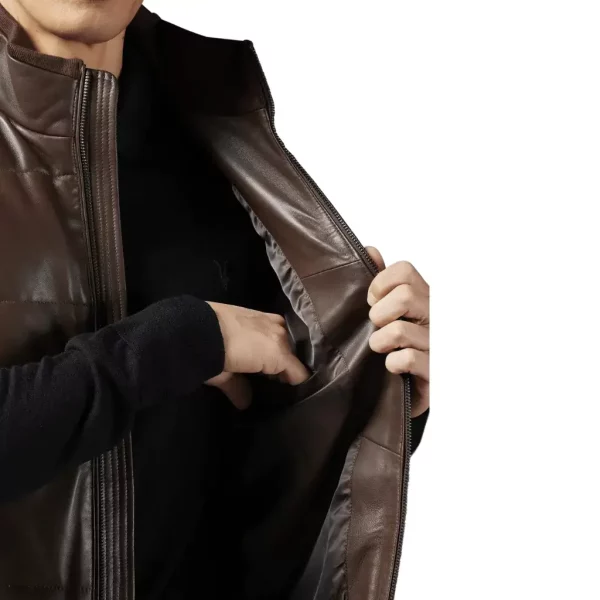 Men's Leather Puffer Vest (1)