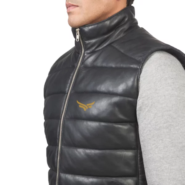 Mens Leather Puffer Vest (1)