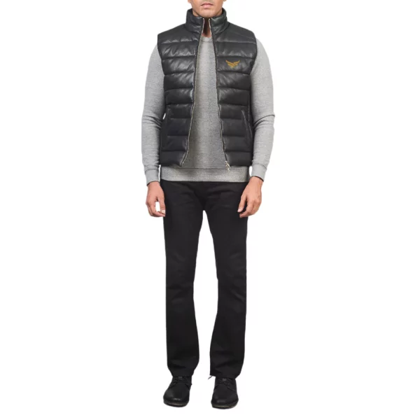 Mens Leather Puffer Vest (2)