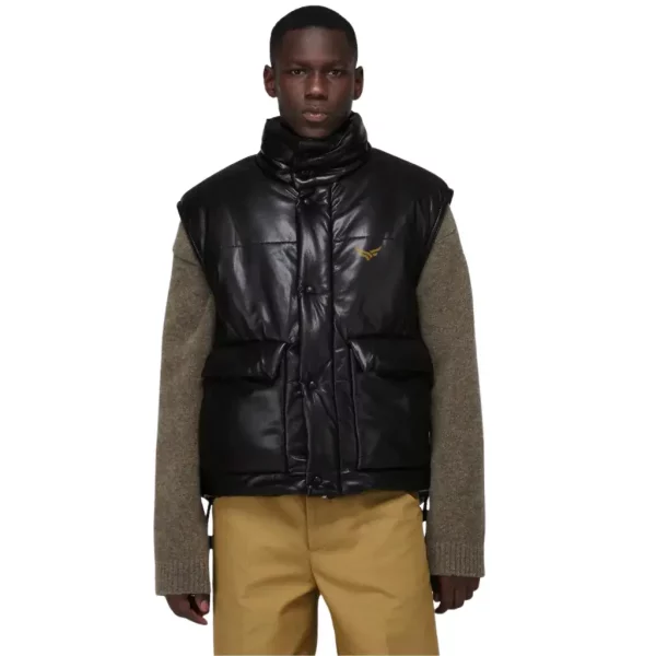 Men's Leather Puffer Vest (2)