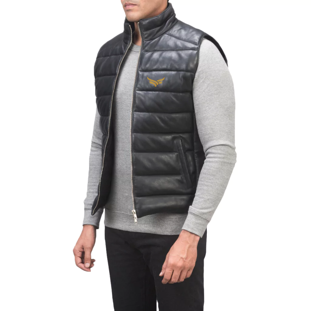 Mens Leather Puffer Vest (3)