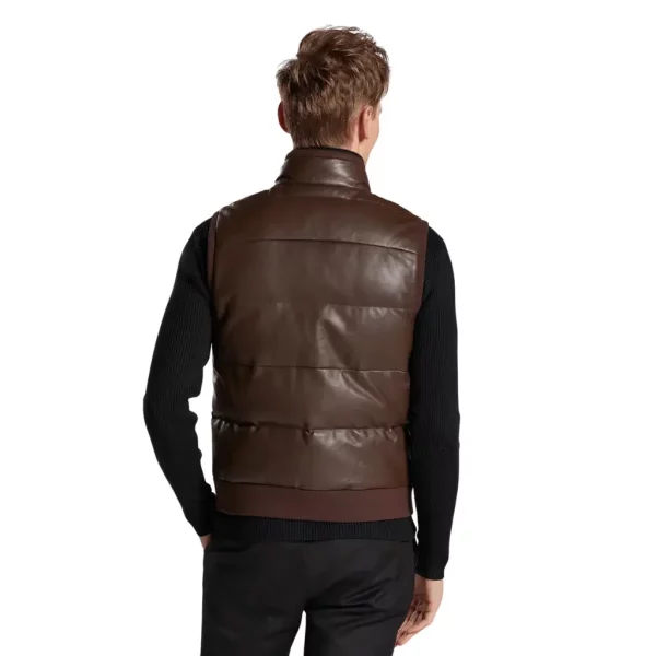 Men's Leather Puffer Vest (4)