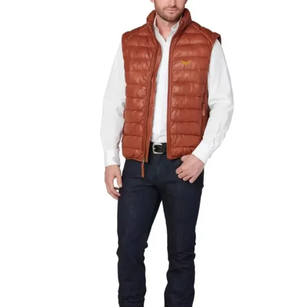Men's Leather puffer Vest (1)