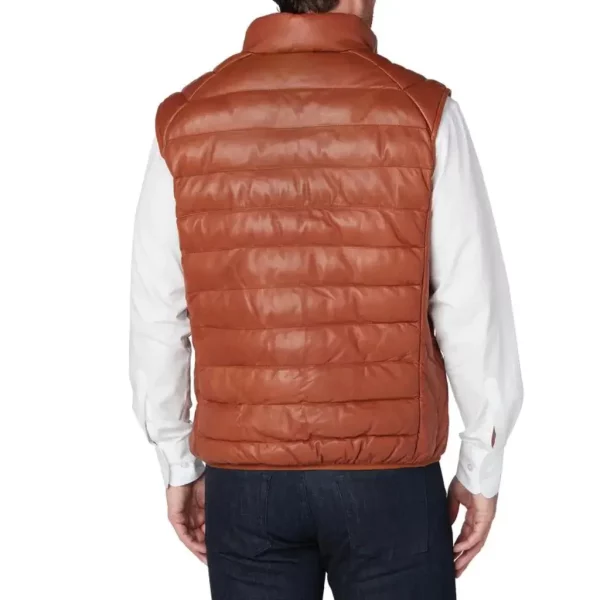 Men's Leather puffer Vest (3)