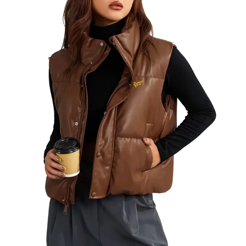 faux leather puffer vest (1)