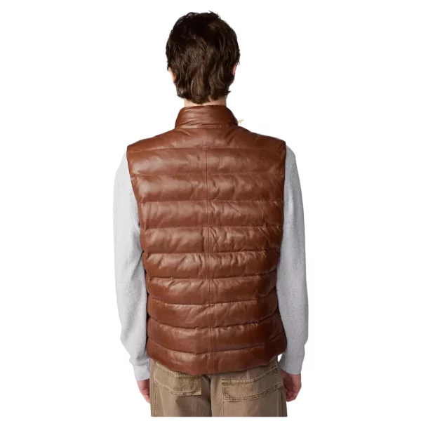Mens Leather Puffer Vest (1)