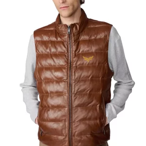 Mens Leather Puffer Vest (2)