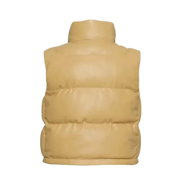 Vegan Leather puffer Vest (4)