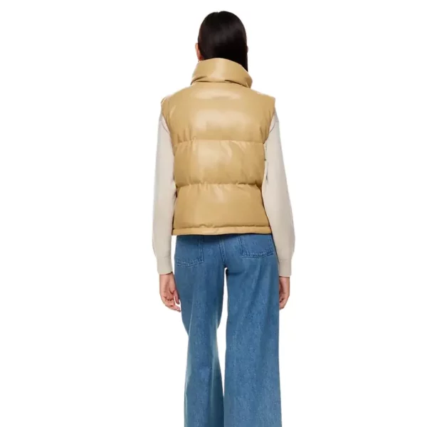 Vegan Leather puffer Vest (5)