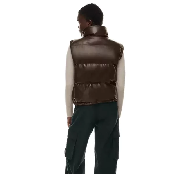 Vegan leather puffer Vest ' (1)
