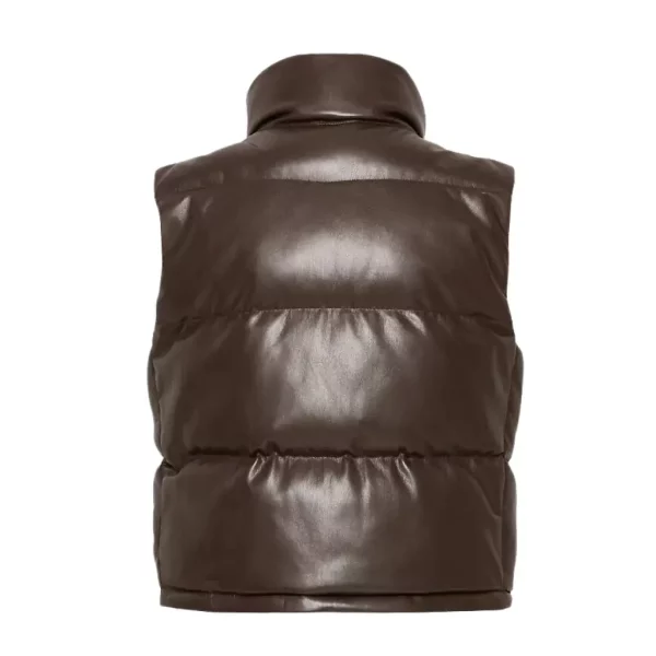 Vegan leather puffer Vest ' (2)