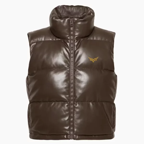 Vegan leather puffer Vest ' (3)