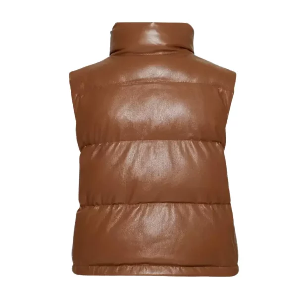 Vegan leather puffer vest (2)