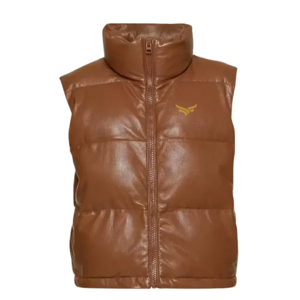 Vegan leather puffer vest (3)