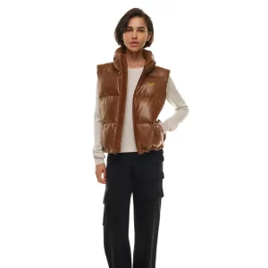 Vegan leather puffer vest (4)
